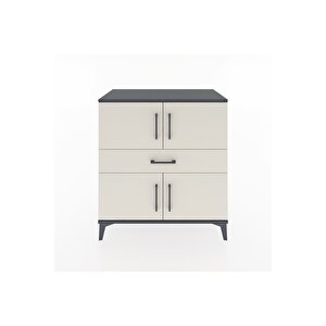 Hyperion Şifonyer 3 Raflı Tek Çekmeceli 4 Kapaklı 88x44x96 Antrasit-aytaşı