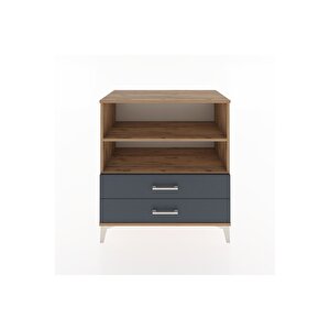 Hyperion Şifonyer 2 Raflı 2 Çekmeceli 88x44x96 Çam-antrasit