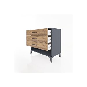 Hyperion Şifonyer 3 Çekmeceli 88x44x80 Antrasit-çam