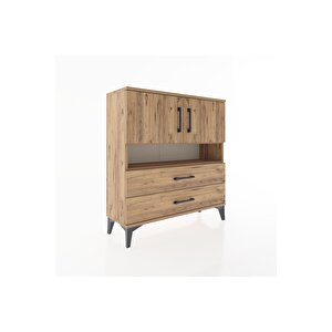 Arges Şifonyer 3 Raflı 2 Çekmeceli 2 Kapaklı 88x30x96 Çam-çam