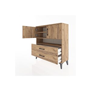 Arges Şifonyer 3 Raflı 2 Çekmeceli 2 Kapaklı 88x30x96 Çam-çam