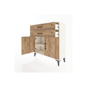 Arges Şifonyer Tek Raflı 2 Çekmeceli 2 Kapaklı 88x30x96 Aytaşı-çam