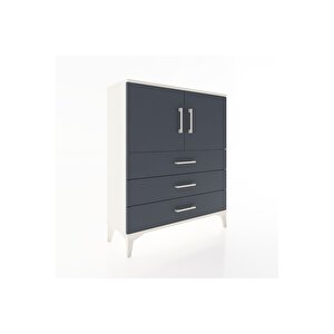 Arges Şifonyer 2 Raflı 3 Çekmeceli 2 Kapaklı 88x30x106 Aytaşı-antrasit