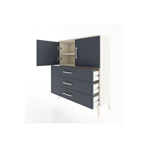 Arges Şifonyer 2 Raflı 3 Çekmeceli 2 Kapaklı 88x30x106 Aytaşı-antrasit