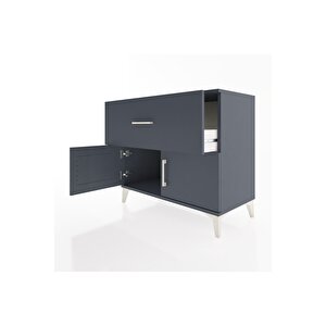 Hyperion Şifonyer Tek Çekmeceli 2 Kapaklı 88x44x80 Antrasit-antrasit