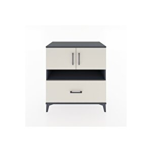 Hyperion Şifonyer 3 Raflı Tek Çekmeceli 2 Kapaklı 88x44x96 Antrasit-aytaşı