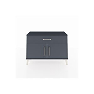 Arges Şifonyer Tek Raflı Tek Çekmeceli 2 Kapaklı 88x30x64 Antrasit-antrasit