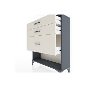 Arges Şifonyer 3 Çekmeceli 88x30x106 Antrasit-aytaşı