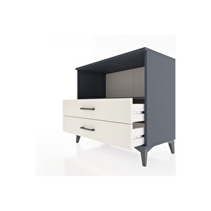 Hyperion Şifonyer Tek Raflı 2 Çekmeceli 88x44x80 Antrasit-aytaşı