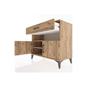 Hyperion Şifonyer 2 Raflı Tek Çekmeceli 2 Kapaklı 88x44x80 Çam-çam