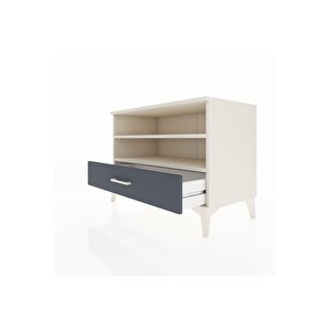 Hyperion Şifonyer 2 Raflı Tek Çekmeceli 88x44x64 Aytaşı-antrasit