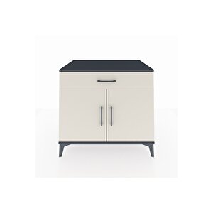 Kronos Şifonyer Tek Raflı Tek Çekmeceli 2 Kapaklı 88x59x80 Antrasit-aytaşı