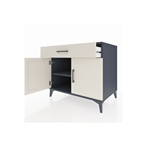 Kronos Şifonyer Tek Raflı Tek Çekmeceli 2 Kapaklı 88x59x80 Antrasit-aytaşı