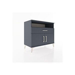 Hyperion Şifonyer Tek Raflı Tek Çekmeceli 2 Kapaklı 88x44x80 Antrasit-antrasit