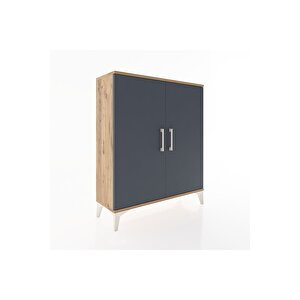 Arges Şifonyer 2 Raflı 2 Kapaklı 88x30x106 Çam-antrasit