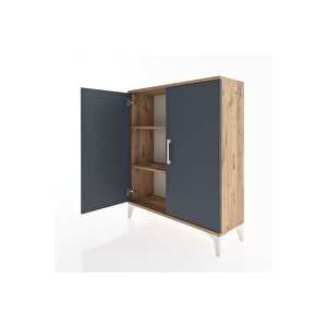 Arges Şifonyer 2 Raflı 2 Kapaklı 88x30x106 Çam-antrasit