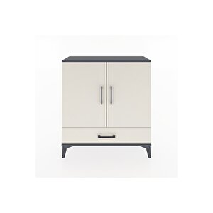 Arges Şifonyer 3 Raflı Tek Çekmeceli 2 Kapaklı 88x30x96 Antrasit-aytaşı