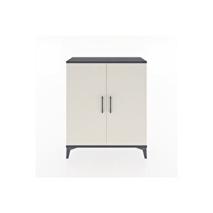 Arges Şifonyer Tek Raflı 2 Kapaklı 88x30x106 Antrasit-aytaşı