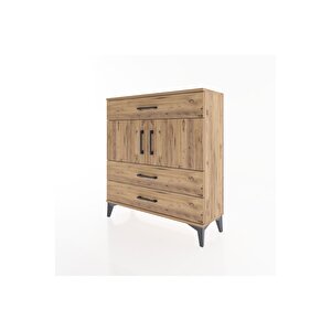 Arges Şifonyer 2 Raflı 3 Çekmeceli 2 Kapaklı 88x30x96 Çam-çam