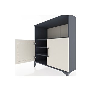 Hyperion Şifonyer 3 Raflı 2 Kapaklı 88x44x96 Antrasit-aytaşı