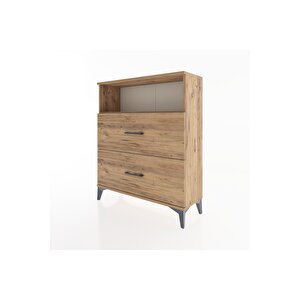 Arges Şifonyer Tek Raflı 2 Çekmeceli 88x30x106 Çam-çam