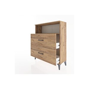 Arges Şifonyer Tek Raflı 2 Çekmeceli 88x30x106 Çam-çam