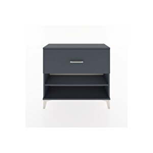 Arges Şifonyer Tek Raflı Tek Çekmeceli 88x30x80 Antrasit-antrasit
