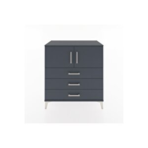 Hyperion Şifonyer Tek Raflı 3 Çekmeceli 2 Kapaklı 88x44x96 Antrasit-antrasit