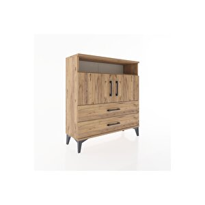 Arges Şifonyer 3 Raflı 2 Çekmeceli 2 Kapaklı 88x30x96 Çam-çam