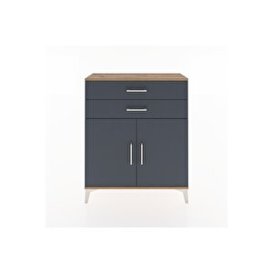 Arges Şifonyer 2 Raflı 2 Çekmeceli 2 Kapaklı 88x30x106 Çam-antrasit