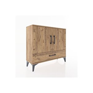 Arges Şifonyer 2 Raflı Tek Çekmeceli 2 Kapaklı 88x30x80 Çam-çam