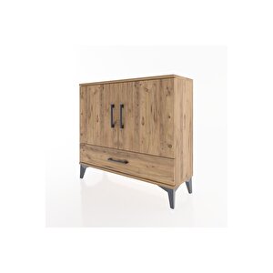 Arges Şifonyer 2 Raflı Tek Çekmeceli 2 Kapaklı 88x30x80 Çam-çam