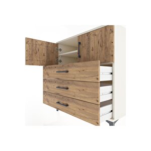 Hyperion Şifonyer 2 Raflı 3 Çekmeceli 2 Kapaklı 88x44x96 Aytaşı-çam