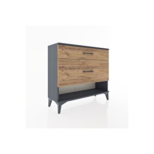 Arges Şifonyer 2 Çekmeceli 88x30x80 Antrasit-çam