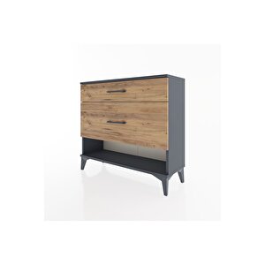 Arges Şifonyer 2 Çekmeceli 88x30x80 Antrasit-çam