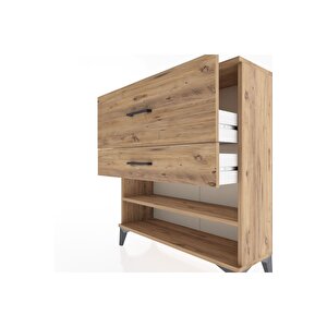Arges Şifonyer Tek Raflı 2 Çekmeceli 88x30x96 Çam-çam