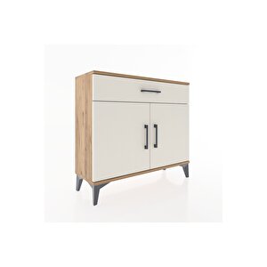 Arges Şifonyer Tek Raflı Tek Çekmeceli 2 Kapaklı 88x30x80 Çam-aytaşı