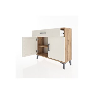 Arges Şifonyer Tek Raflı Tek Çekmeceli 2 Kapaklı 88x30x80 Çam-aytaşı