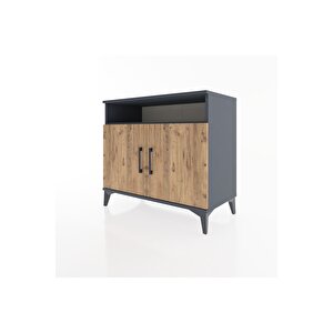 Hyperion Şifonyer 3 Raflı 2 Kapaklı 88x44x80 Antrasit-çam