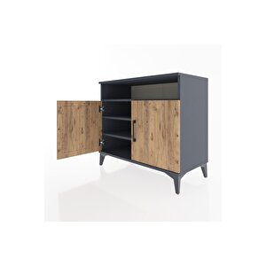 Hyperion Şifonyer 3 Raflı 2 Kapaklı 88x44x80 Antrasit-çam