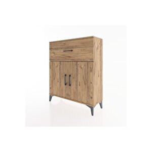 Arges Şifonyer Tek Raflı Tek Çekmeceli 2 Kapaklı 88x30x106 Çam-çam