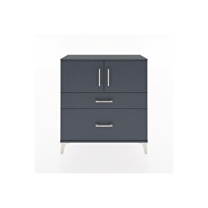 Arges Şifonyer 2 Raflı 2 Çekmeceli 2 Kapaklı 88x30x96 Antrasit-antrasit