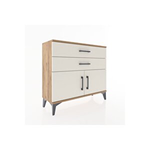 Arges Şifonyer Tek Raflı 2 Çekmeceli 2 Kapaklı 88x30x80 Çam-aytaşı