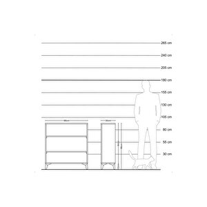Arges Şifonyer 2 Raflı 88x30x96 Antrasit-antrasit