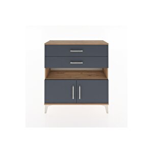 Arges Şifonyer 2 Raflı 2 Çekmeceli 2 Kapaklı 88x30x96 Çam-antrasit