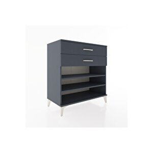 Hyperion Şifonyer 2 Raflı 2 Çekmeceli 88x44x96 Antrasit-antrasit