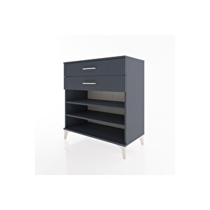 Hyperion Şifonyer 2 Raflı 2 Çekmeceli 88x44x96 Antrasit-antrasit