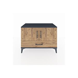 Hyperion Şifonyer 2 Raflı Tek Çekmeceli 2 Kapaklı 88x44x64 Antrasit-çam