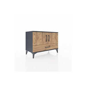 Hyperion Şifonyer 2 Raflı Tek Çekmeceli 2 Kapaklı 88x44x64 Antrasit-çam