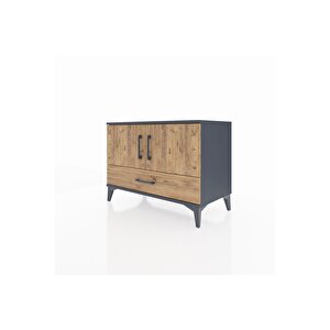 Hyperion Şifonyer 2 Raflı Tek Çekmeceli 2 Kapaklı 88x44x64 Antrasit-çam